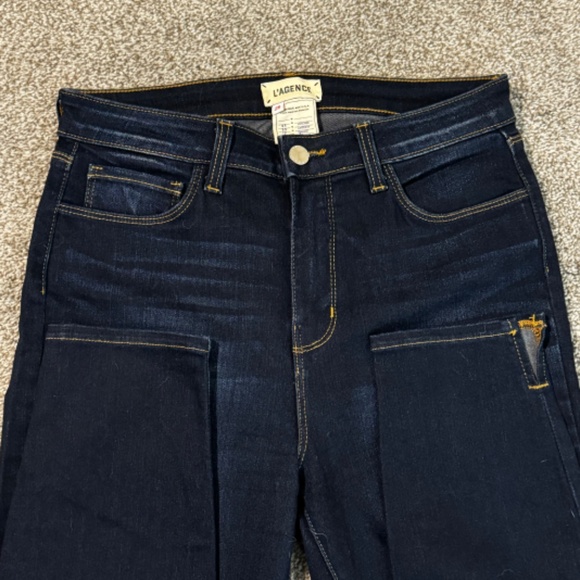 L’agence Women Size 28 Avery High Waist Side Slit Skinny Denim Jeans Deep Space - Picture 5 of 9